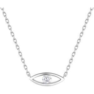 Lab Grown Diamond Evil Eye Necklace S925 Sterling Silver 0.12ct NWT